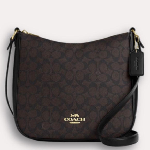 Coach Chocolate Brown Monogram Ellie Shoulder Bag - Picture 1 of 4